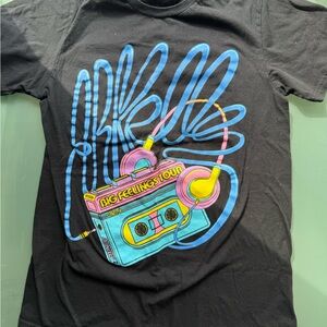 ARKELLS Big Feelings Tour Retro Cassette Graphic Tee - Black with Neon Print